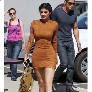 Fashion Nova Suede Brown Dress